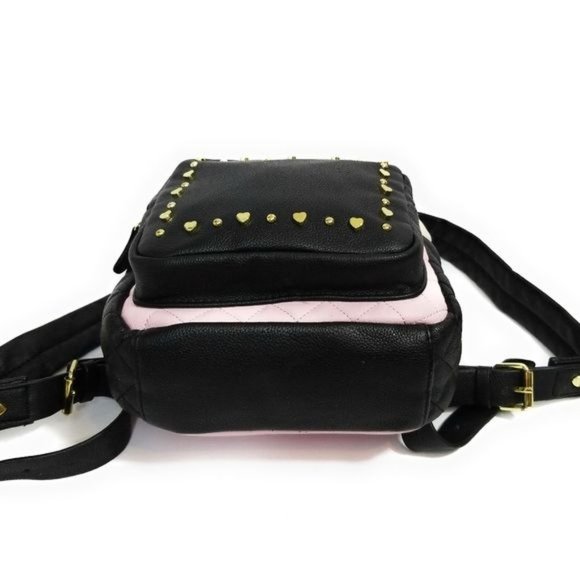Betsey Johnson Quilted Mini Backpack in Pink and Black - Picture 6 of 9